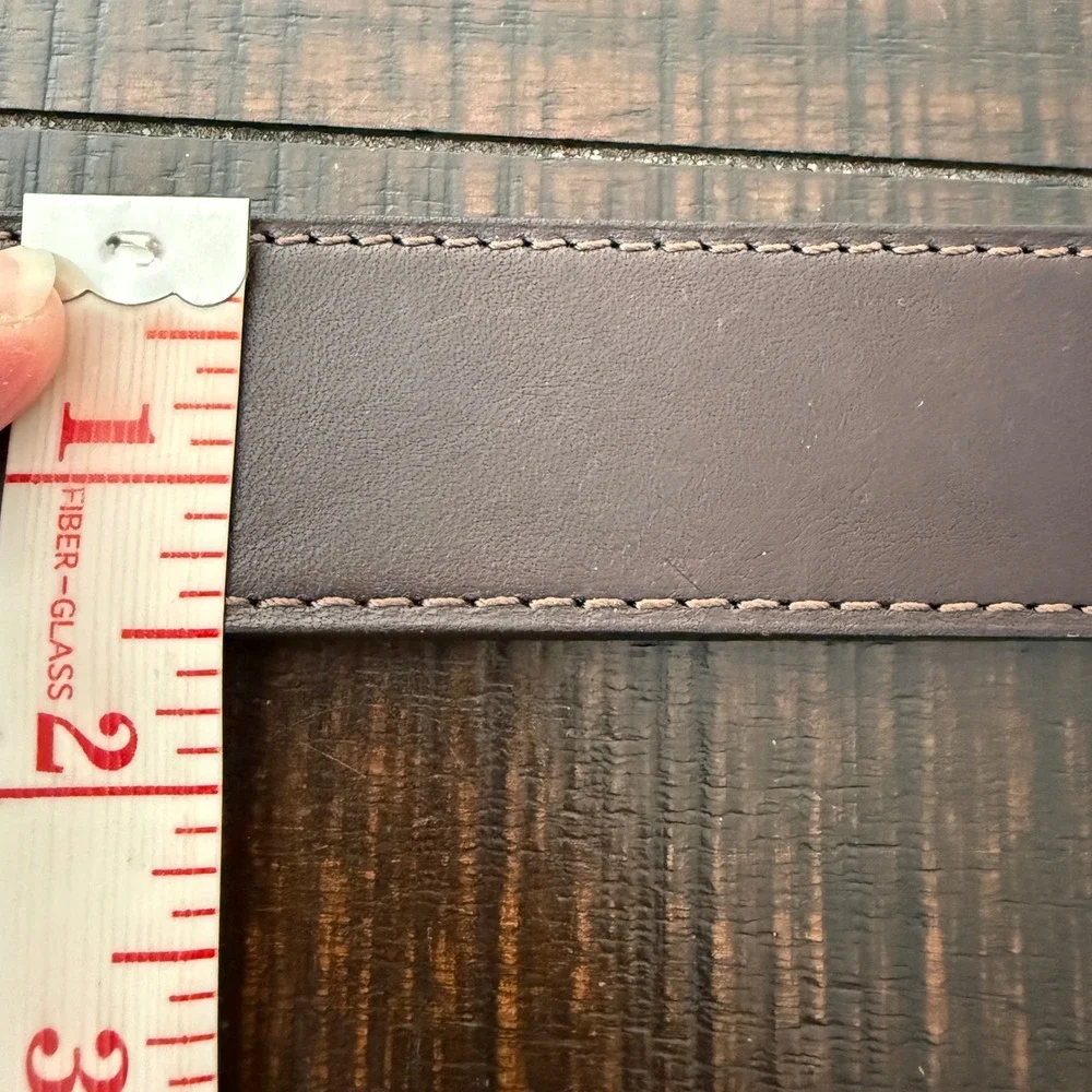Gennaro Di Palma Leather Belt Mens 42 Brown Italian Leather Silver Buckle